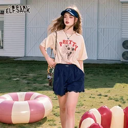 Elfsack-女性用の青いレースのショートパンツ,カジュアル,ルーズ,スポーツ,新しい夏のコレクション,2022