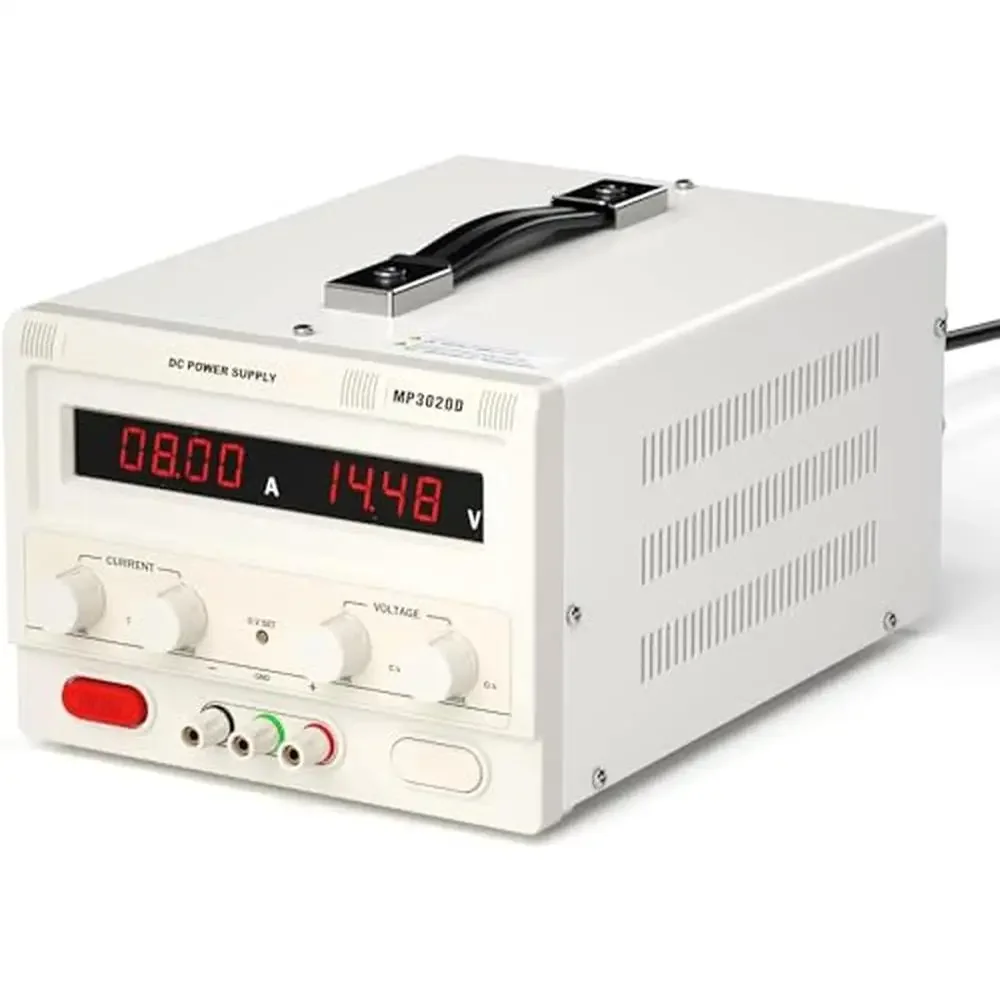 

Adjustable Variable Power Supply 0-30V 0-20A Regulated Lab DC Bench Power LCD Display & Multiple Protections Portable Handle ATX