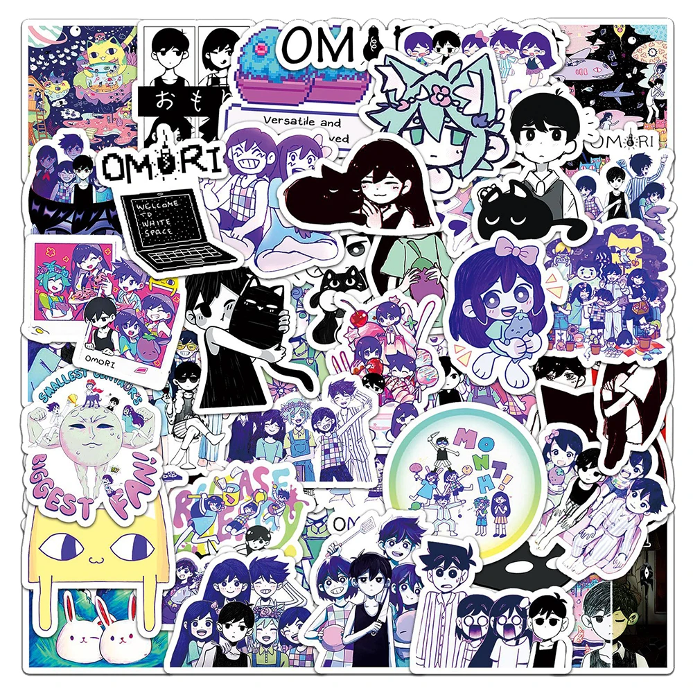 10/30/50pcs Omori Anime Game Stickers Cute Sunny Basil Cartoon Sticker Luggage Phone Case Notebook Waterproof Decal for Kids Toy