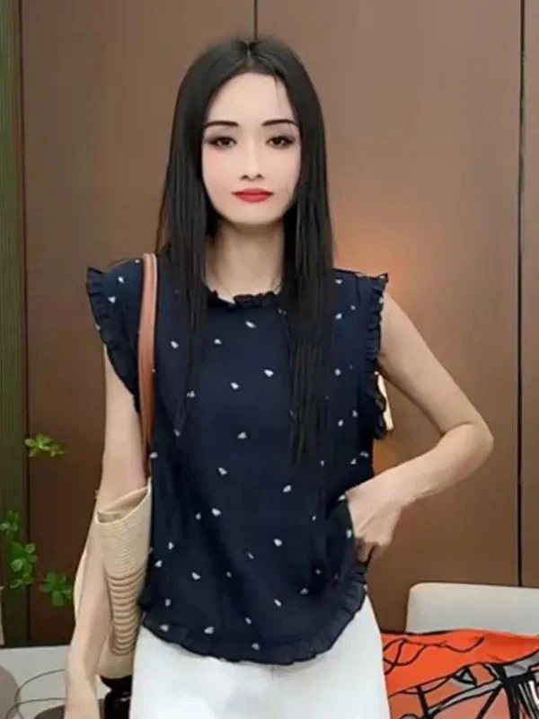 กระโปรงชีฟองลายดอกไม้สำหรับผู้หญิง รุ่นใหม่ ซัมเมอร์ 2025 ดีไซน์กระโปรงทรงระฆัง แขนกระดิ่ง ช่วยพรางหุ่น จับจีบ แต่งขอบไม้