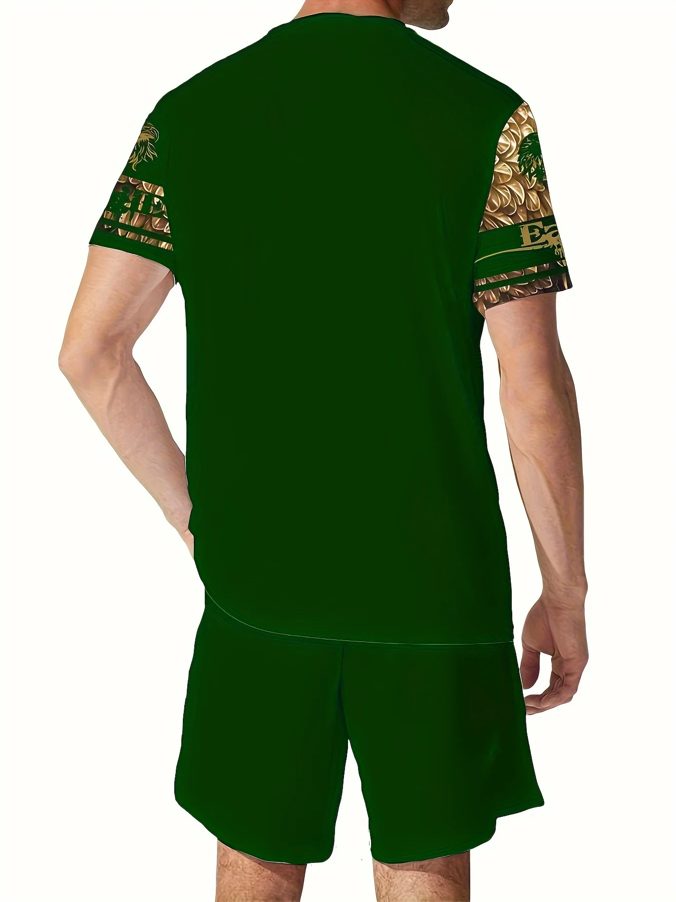 2025 Summer Fashion Round Neck T-shirt Top and Shorts Set 2 Pieces eagle 3D printed T-shirt shorts set 