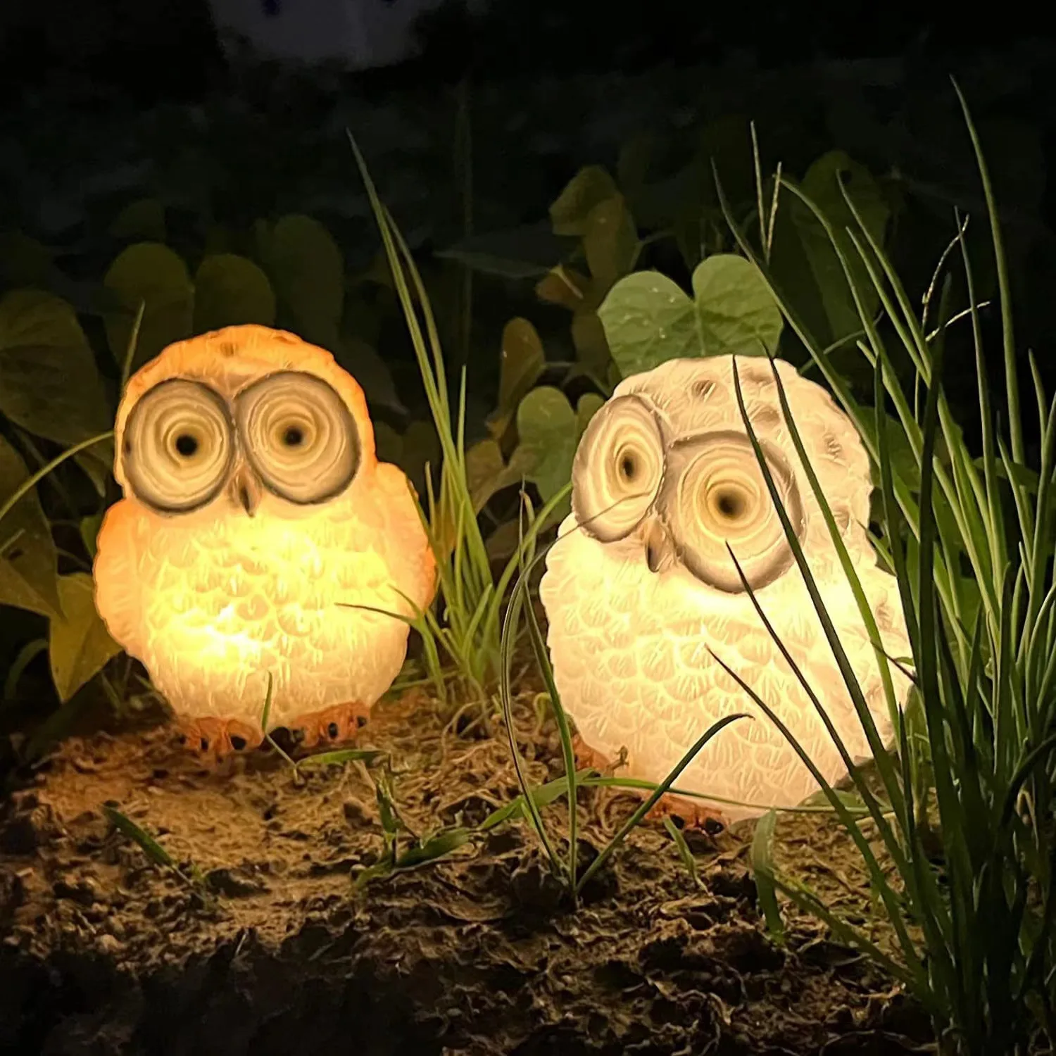 LED Solar Lamp for Garden Decoration, Cute Owl Animal, Powered Outdoor Statues, Waterproof