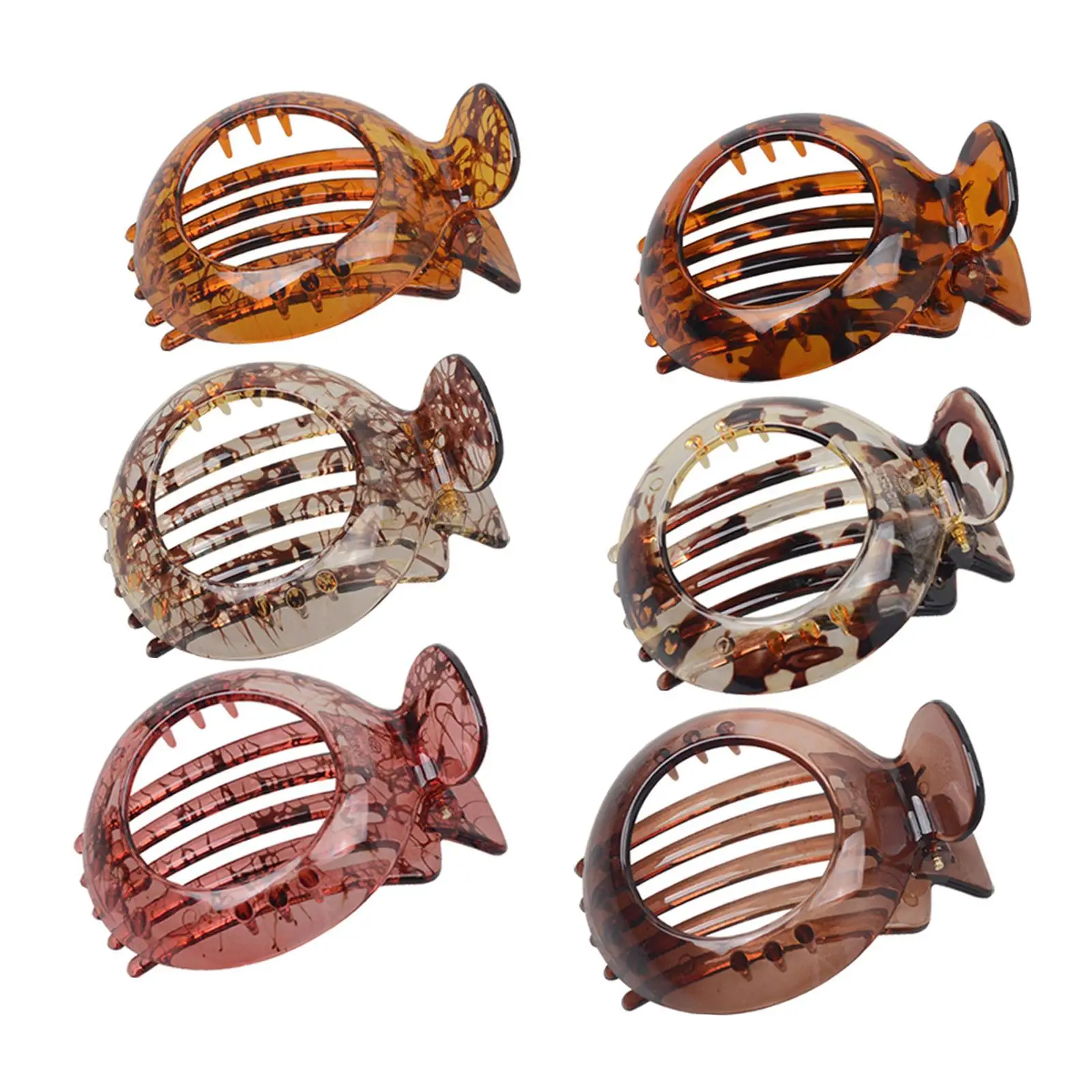 

6x Flat Hair Claw Clips Resin Strong Grip Hair Accessories Small Hair Clip Headwear for Party Ladies Ceremonies Women Girls