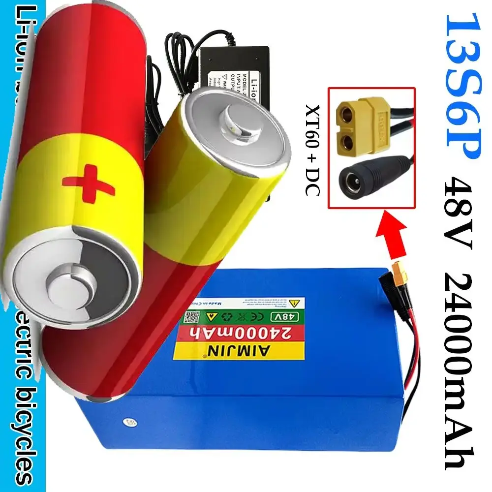 

Brand new original 48V 24Ah 13s6p lithium battery pack 48v 24000mAh 2000W Citycoco electric scooter battery built in 30A BMS