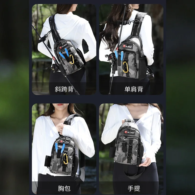 

One-shoulder Waterproof Backpack Y551 New Fishing Bag Multi-functional Crossbody Bag