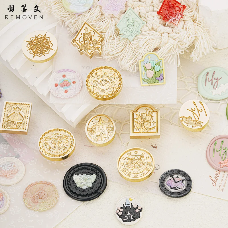 Relief retro style Wax Stamp Head Wedding Invitation Retro Sealing Stamp Head Handcraft Tools for Cards Envelope DIY Art Decor