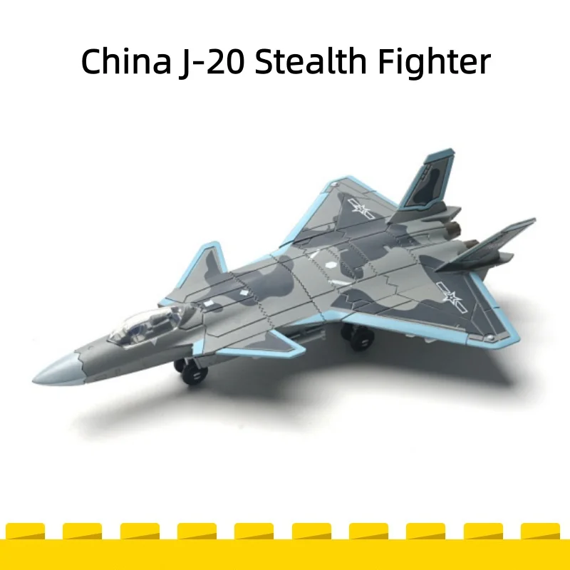 1/100 Military Series Building Blocks Chengdu J-20 Stealth Fighter Fire Fang Multi-Purpose Jet Model Toys For Boys Xmas Gifts