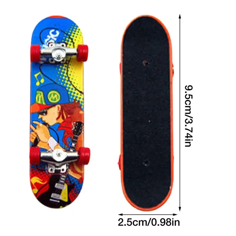 Mini Printed Mini Finger Skateboard Tech Truck Skateboards Alloy Stent Party Favors Gift Creative Flexible Finger Toy for Kids