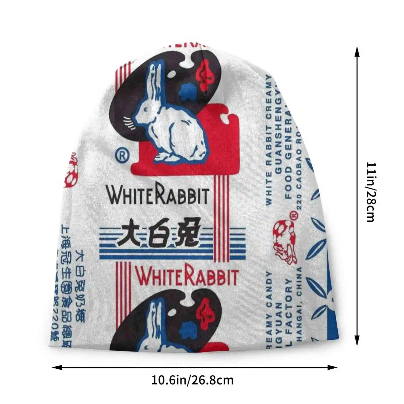 White Rabbit Candy Knitted Hat Warm Beanie Outdoor Caps Creamy Shanghai Guan Sheng Yuan Food Taffy Nougat Candies Rice Starch