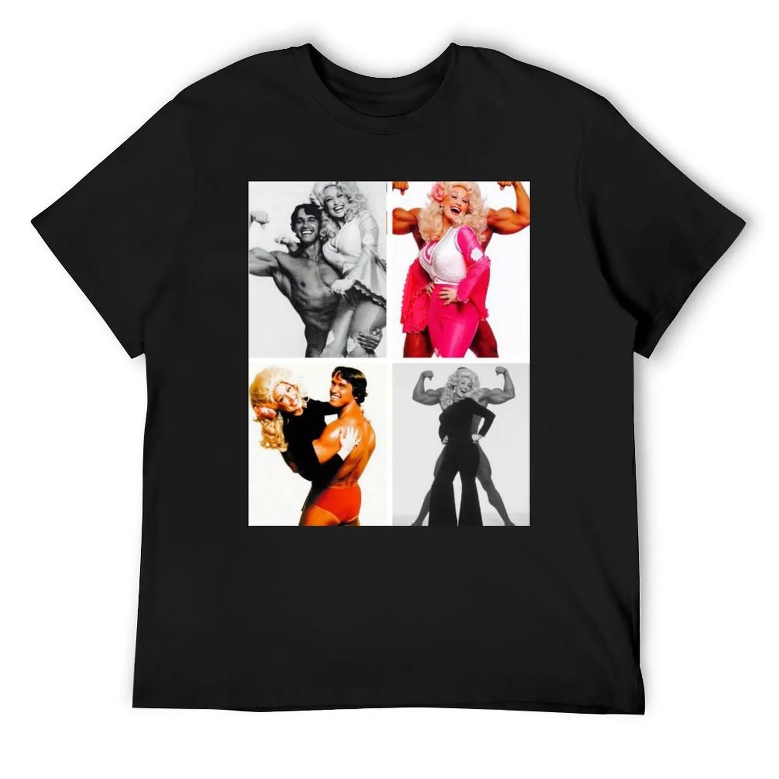 

Dolly Parton and Arnie. Kitsch T-Shirt plus sizes quick-drying for a boy heavy weight t shirts for men