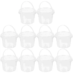 10 Pcs Food Sealed Storage Buckets Transparent Small Barrel Candy Dispenser Fresh Keeping Snacks Nut Honey Mini Freezer