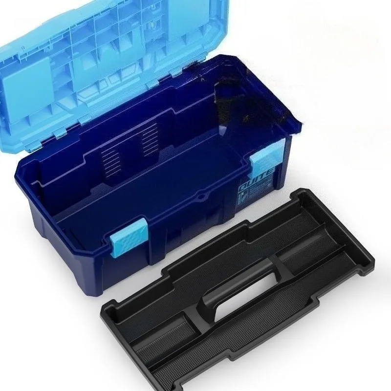 PP Plastic Tool Storage Box Multi-Layer Hardware Tool Case Large Capacity Waterproof Organizer Electrician Repair Tools