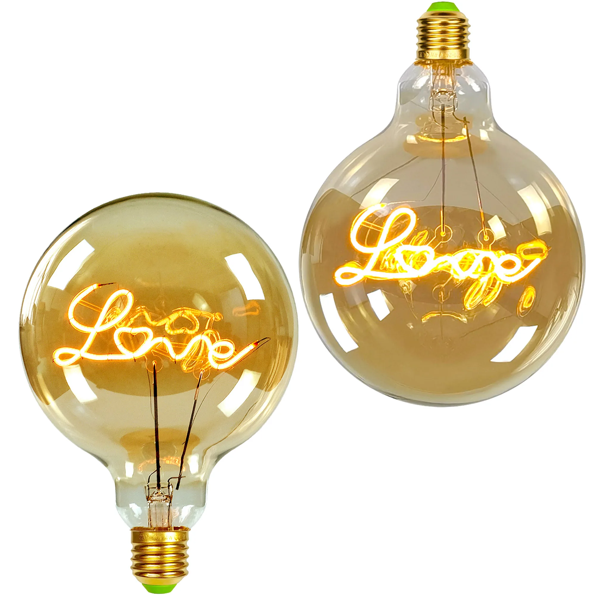 

TIANFAN Vintage Led Bulb Big Globe G125 Love Filament 4W Dimmable 220V E27 110V E26 Decorative Light Bulb Super Yellow Warm