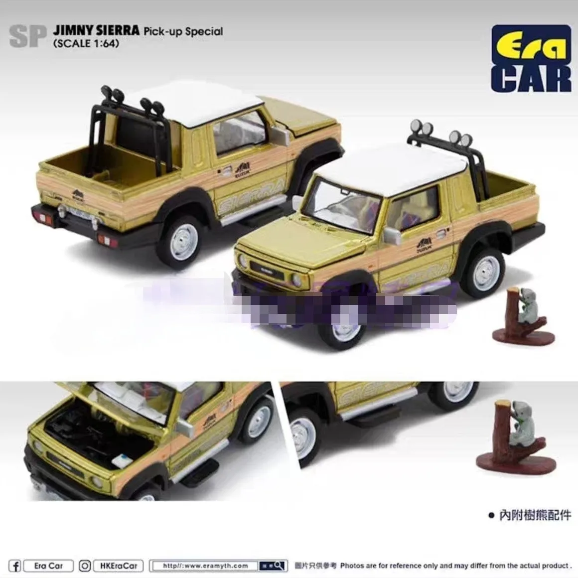 Era 1:64 Jimny Sierra Pick-up Jimny Pick-up Model Car With Koala And Tree Bear