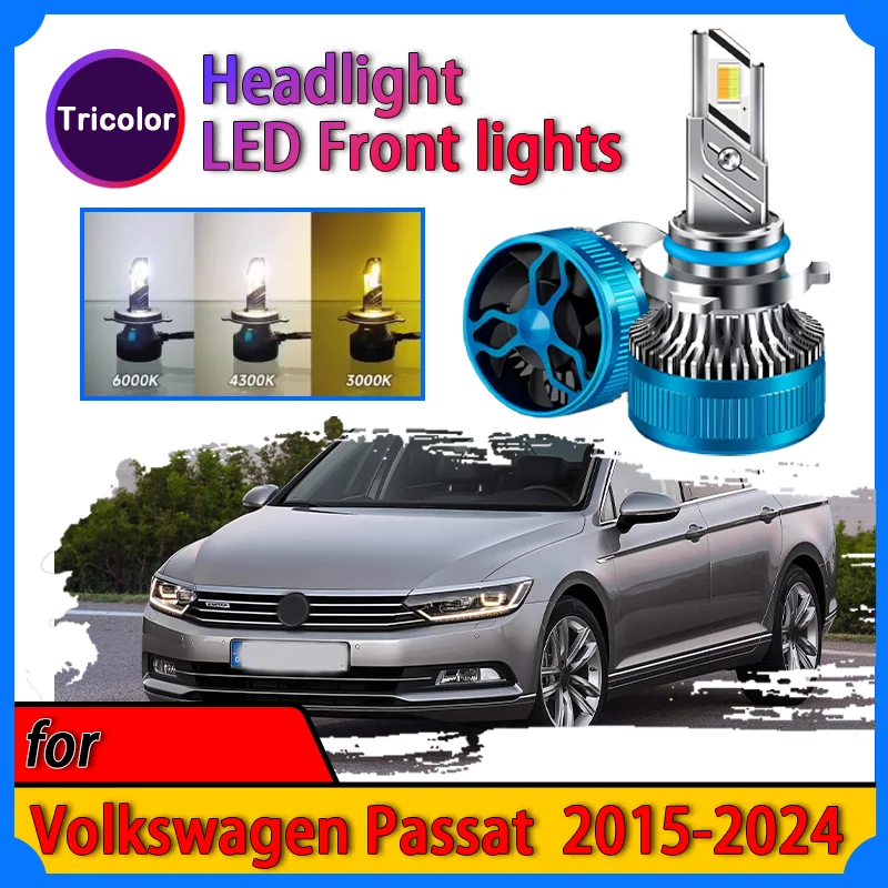 

LED Headlight for Volkswagen Passat 2015-2024 Plug and Play Modified lamp Strong white light Three-color adjustment Auto Parts