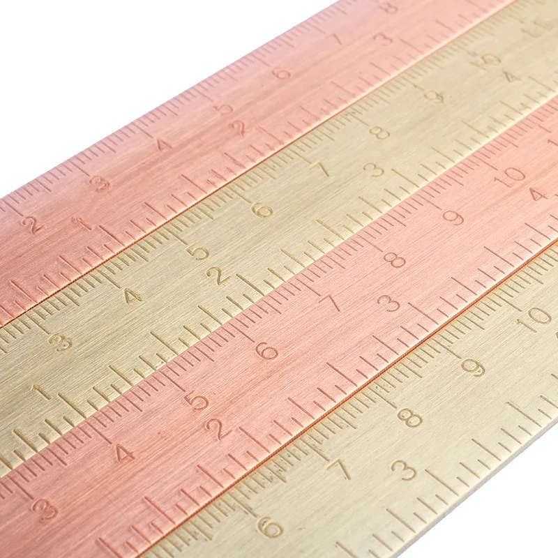 Vintage Brass Straight Ruler Metal Gold Rose Gold 15cm Scale Measuring Tools DIY Painting Drawing Kit Bookmarks Copper Ruler