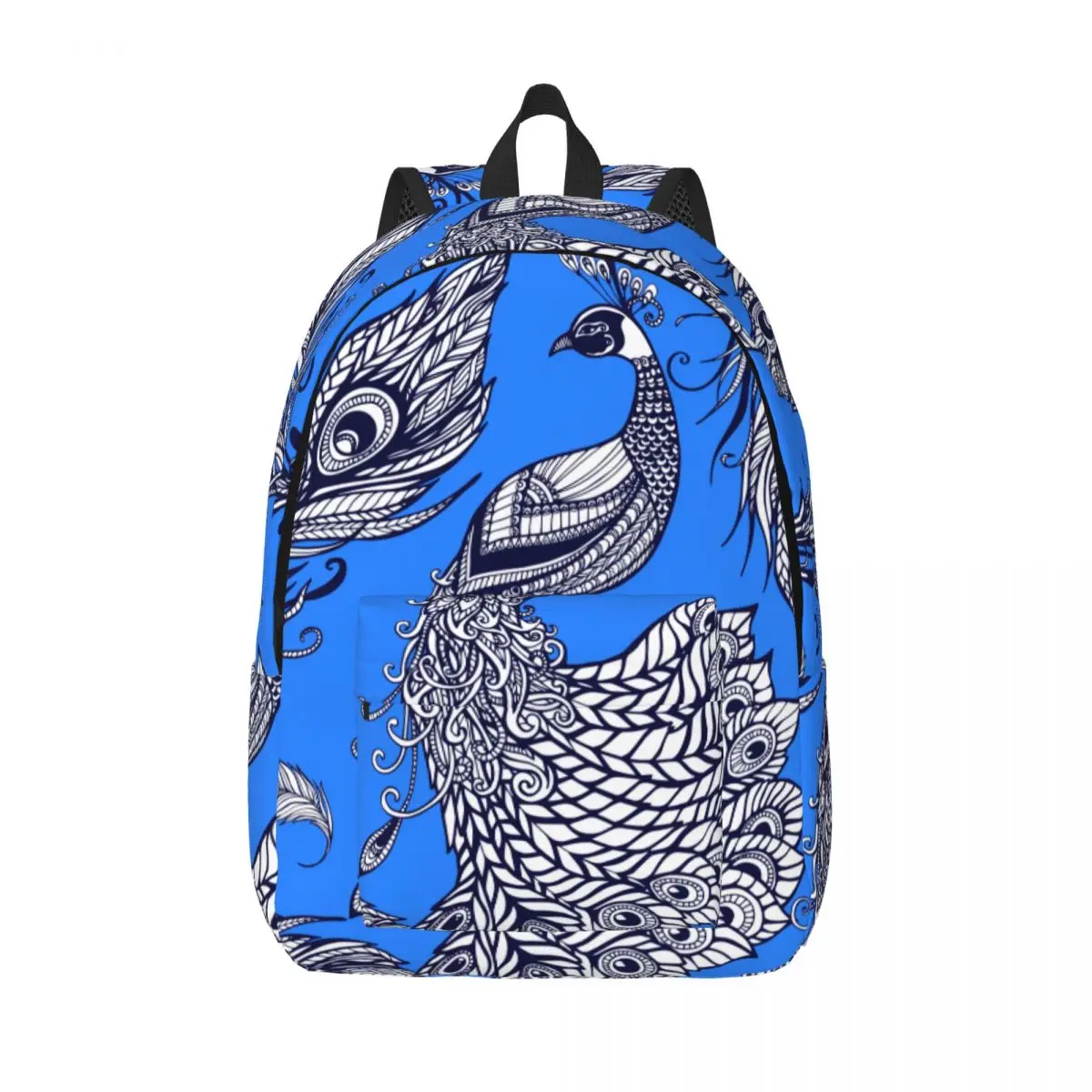 

Laptop Backpack Unique Peacock Bird Feathers Pattern School Bag Durable Student Backpack Boy Girl Travel Bag