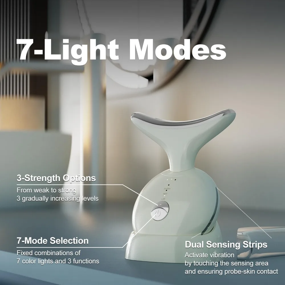 7 in 1 Face Massager Tool, Red Light Therapy for Face and Neck, Portable Face Lift Device, Double Chin Reducer view 4
