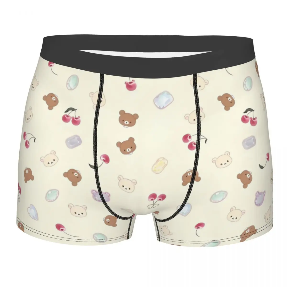 Men Rilakkuma Cartoon Underwear Humor Boxer Shorts Panties Male Breathable Underpants S-XXL