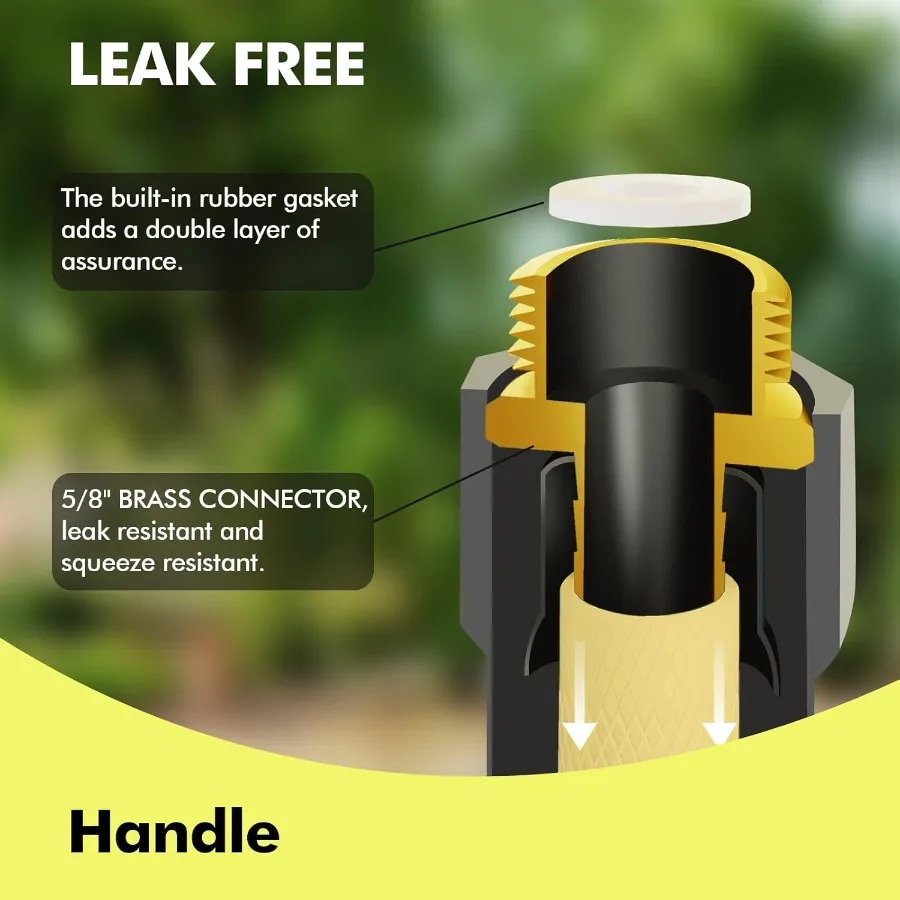 Садовый шланг 100 футов для тяжелых условий эксплуатации Премиум 5 8 дюймов, резиновый 3-слойный водяной шланг, инновационный гибридный легкий водяной шланг с полным размером