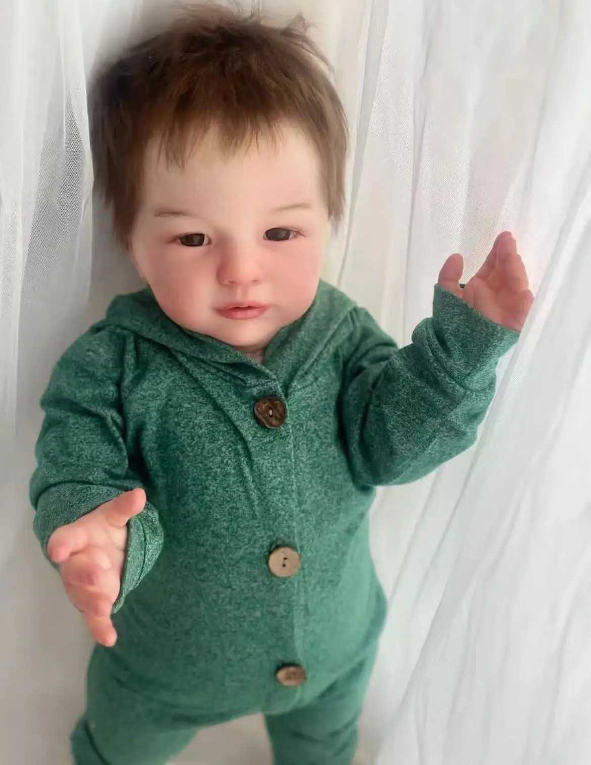 FBBD Customized Limited 73cm Reborn Baby Vito With Mohair Expensive Real Baby Hair Already Finished Doll Christmas Gift