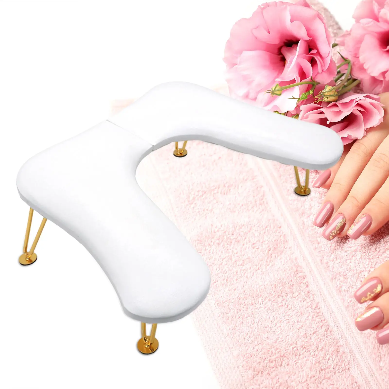 

PU Leather U Shape Arm Rest,Nail Art Accessories Tool ,Portable Nail Hand Pillow, for Desk Salon Use Personal