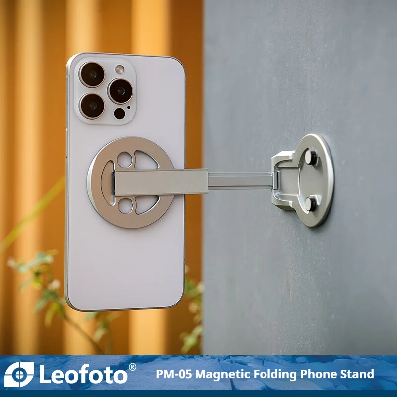 Leofoto PM-05 البث المباشر للتصوير الفوتوغرافي مكتب السيارة جبل MagSafe المغناطيسي جبل معدني قابل للطي متعدد الوظائف دعم يده #3