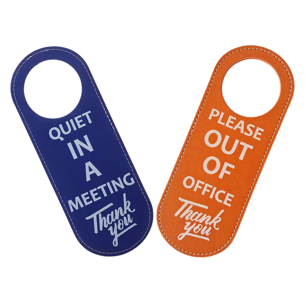 2 قطعة علامة شماعات الباب PU مزدوجة الجوانب الخصوصية هادئة في اجتماع خارج مقبض الباب شماعات غرفة الاجتماعات تسجيل #1