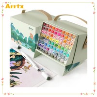 Arrtx Alcohol Markers ALP 80 Colors Dual Tips Permanent Drawing Art Markers for Artists Adult Coloring Illustration Design Anime