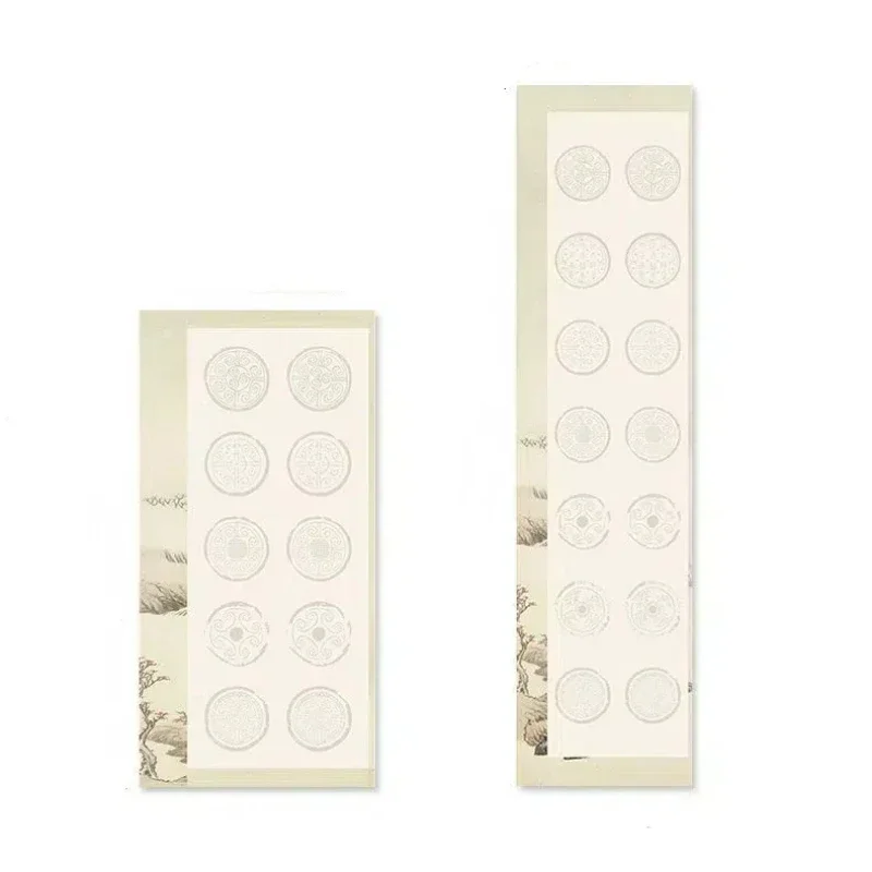 Batik Five Character Couplets Scroll Retro Blank Half Ripe Rice Paper Calligraphy Scroll Cultural Creative Handwriting Scroll