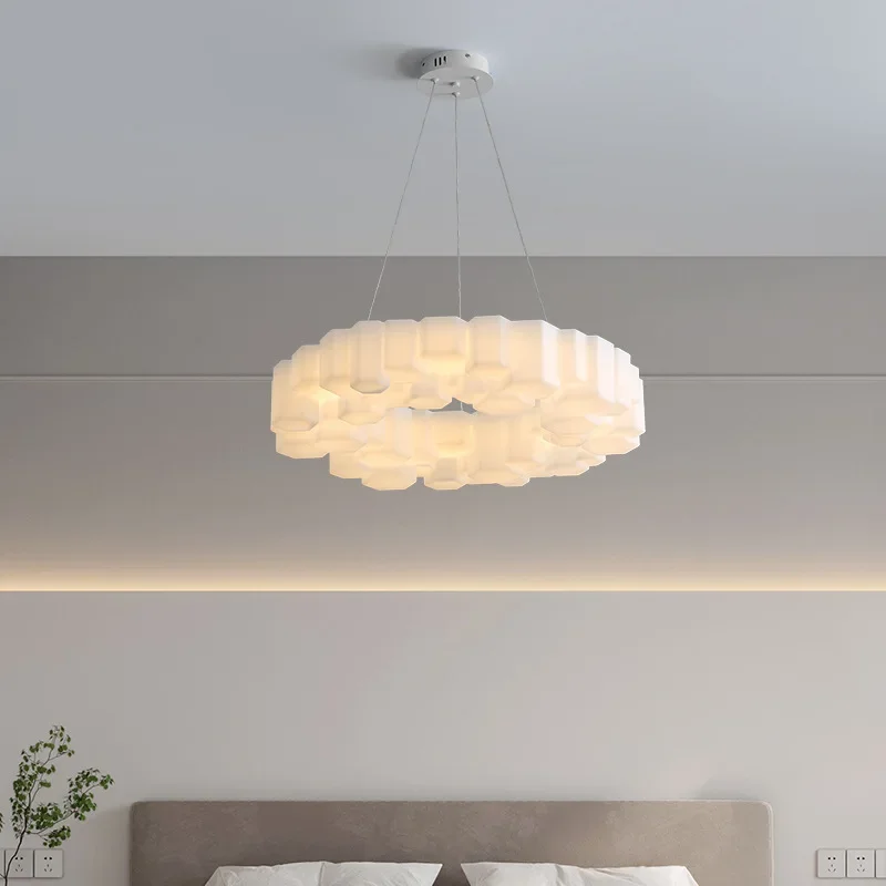 

GHJUYIOL Japanese cream restaurant, study, master bedroom, Nordic living room, honeycomb chandelier