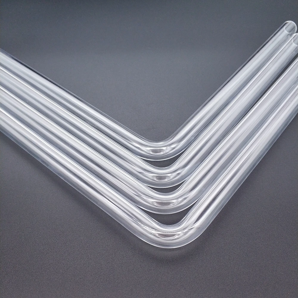 BYKSKI PMMA / PETG Hard Tube ( OD12mm / OD14mm / OD16mm  ) + 2mm Thickness + 90 Degrees Bending Tube Transparent 4pcs/Lots