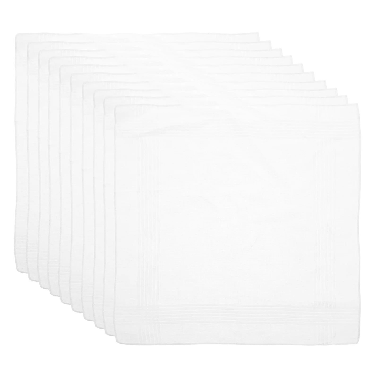 منديل من القطن الأبيض قابل للتنفس مناديل زفاف ناعمة للرجال جيب رسمي مربع مطرز تصميم مربع جيب أبيض #3