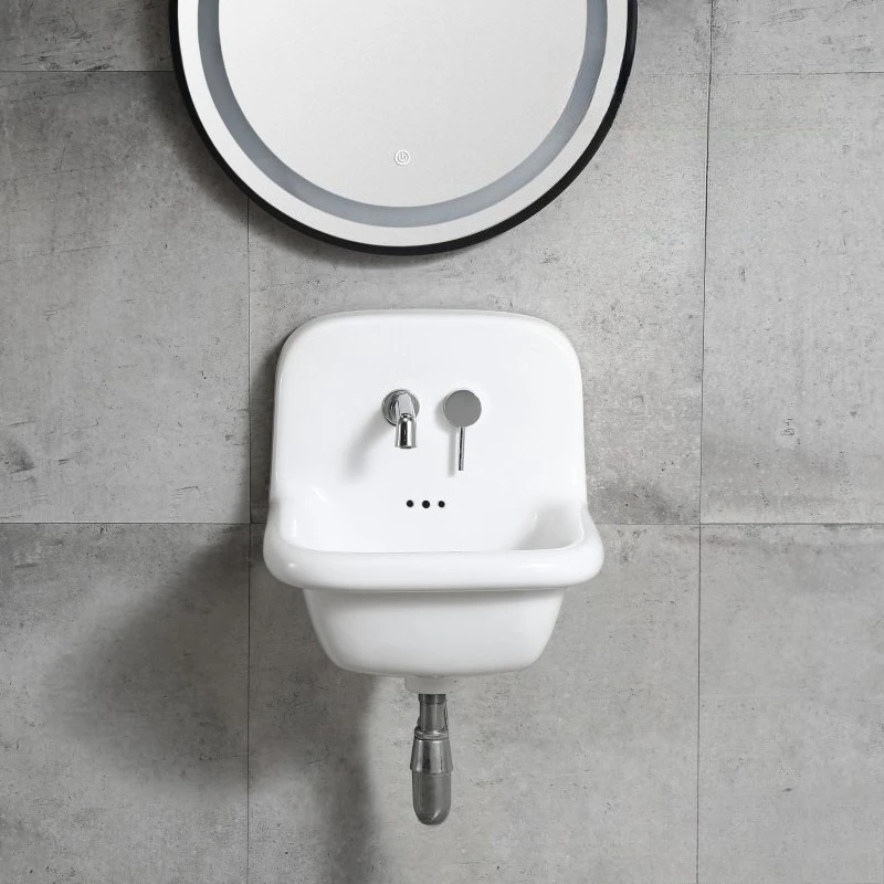Shaped ceramic wash Integrated irregular wall-mounted wash basin not contain accessories