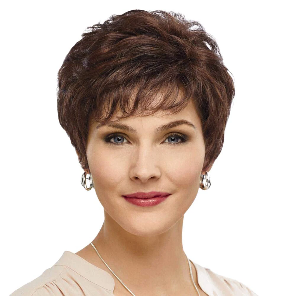 

10 Inch Synthetic Wigs For Women Short Brown Wig Heat Resistant Hair For Daily Use Festival Ball Halloween Costume Part