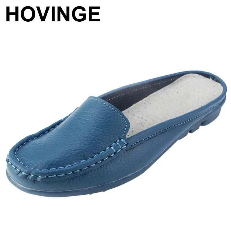 HOVINGE Shoes Casual Genuine Leather Moccasins Ladies Driving Ballet Shoe Woman Loafers Female Flats Mother Footwear