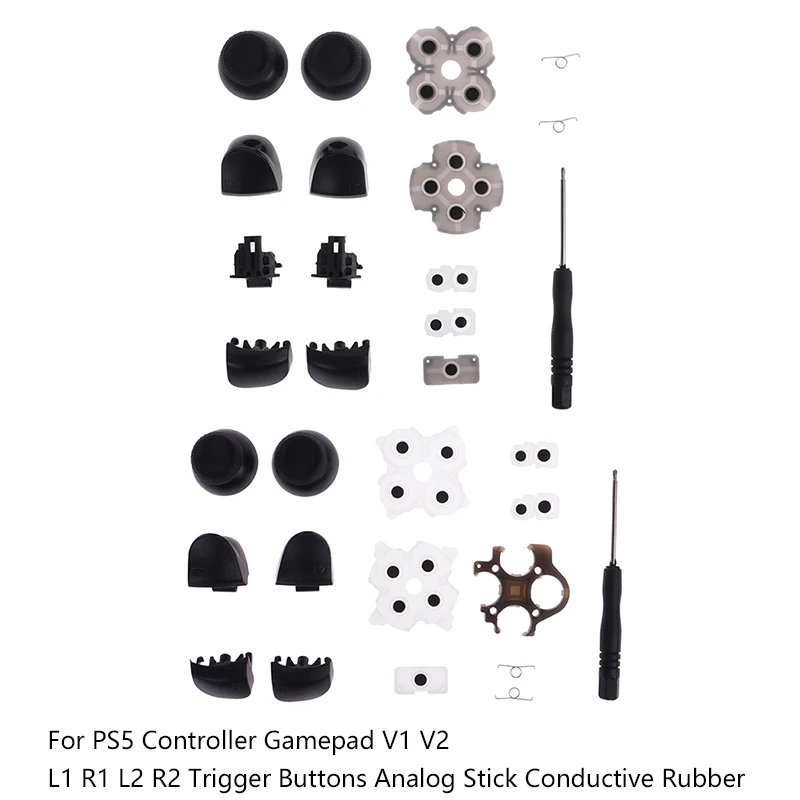 1Set  L1 R1 L2 R2 Trigger Buttons Analog Stick Conductive Rubber Repair For PS5 Controller Gamepad V1 V2