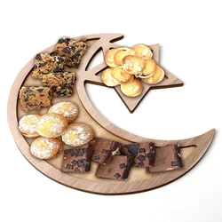Wooden Eid Mubarak Food Tray Ramadan Decoration for Home 2025 Ramadan Kareem Islamic Muslim Party Decor Eid Aid Al Adha Gifts
