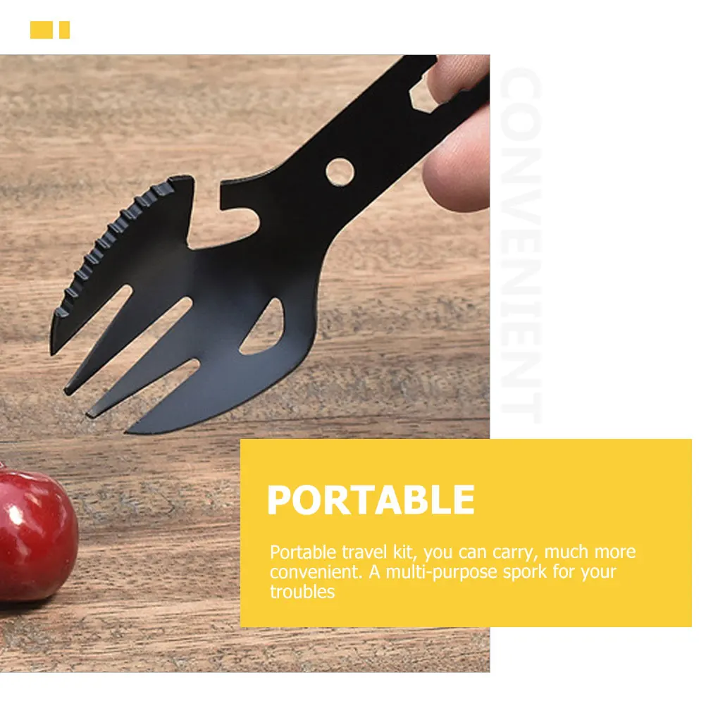 

2Pcs Utility Spork with Can Opener Durable Lightweight Outdoor Tableware for Camping Hiking Travel Picnic Travel Bottle Openers