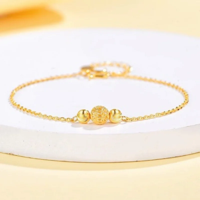 

Chinese Style Retro Temperament Handmade Jewelry Delicate Graceful Romantic Trend Alluvial Gold New Women's Versatile Bracelet