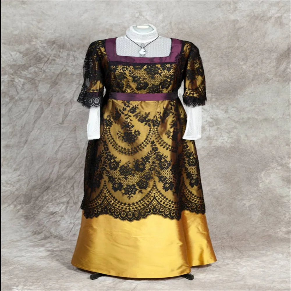 

Titanic Rose Cosplay Costume Edwardian Romantic Evening Regency Long Dress Halloween Party Carnival Ball Gown