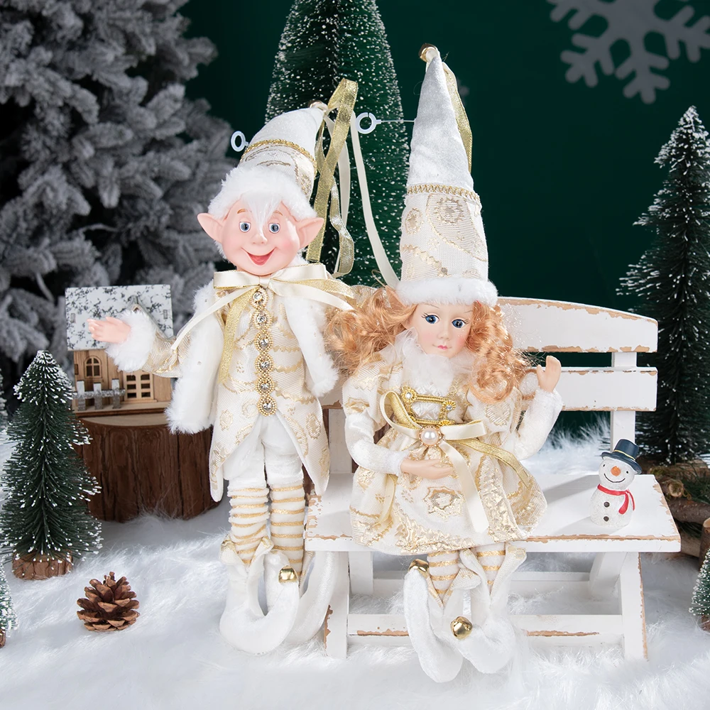1 Pair Christmas Tree Decorations Cute Angel Doll Girl Pendant Navidad 2026 New Year Christmas Tree Ornaments Xmas Gift For Kids