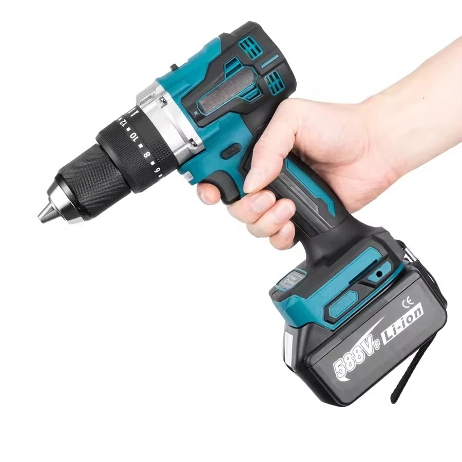 

650nm 13MM Chuck Brushless Impact Drill Cordless Electric Screwdriver Lithium Batter Ice Breaker Digging for Ma*kita 18v Battery