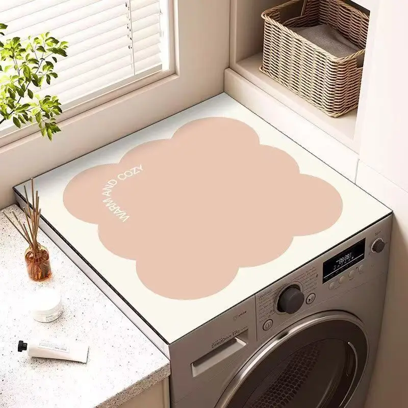 Diatom mud drum washing machine cover pad, water absorption, sun protection and dust cover