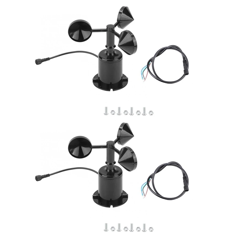 

4X 0-70M/S Wind Speed Sensor Environment Signal Output Pulse Type Three Cups Wind Speed Sensor Anemometer DC5-30V