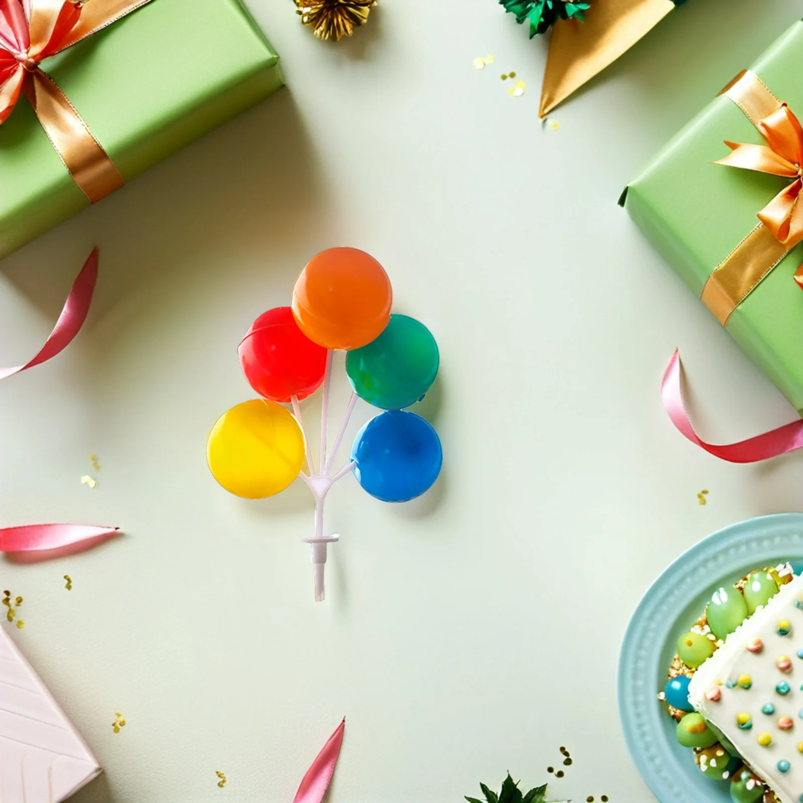 

5pcs Plastic Pick Lovely Birthday Topper Beautiful Topper For Party Decoration Cake Ornament Cake Decorative Supply