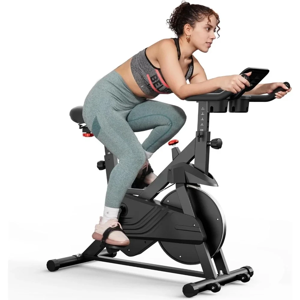 

Exercise Bike, Indoor Cycling Bike Brake Pad/Adjustable Magnetic Stationary Bike with App, Low Noise Workout Bike for Ho