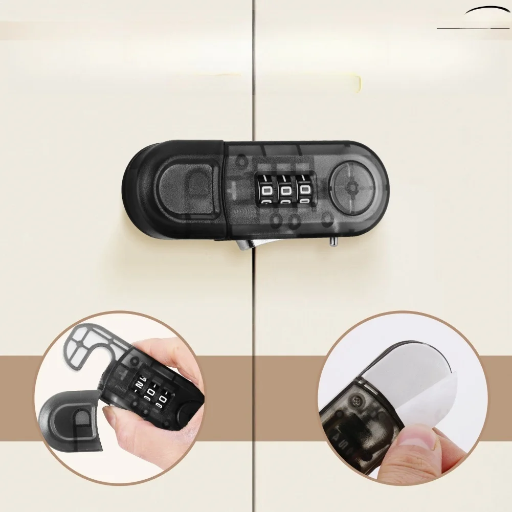 1PC Cabinet Password Lock Refrigerator Lock Anti-Pinch Multifunctional Wardrobe Lock Plastic Cabinet Door Safety Lock DIY