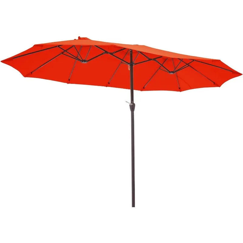 

JEAREY 15FT Patio Umbrella Outdoor Extra Large Umbrella Double-Sided Market Umbrella with Crank Handle for Garden, Deck