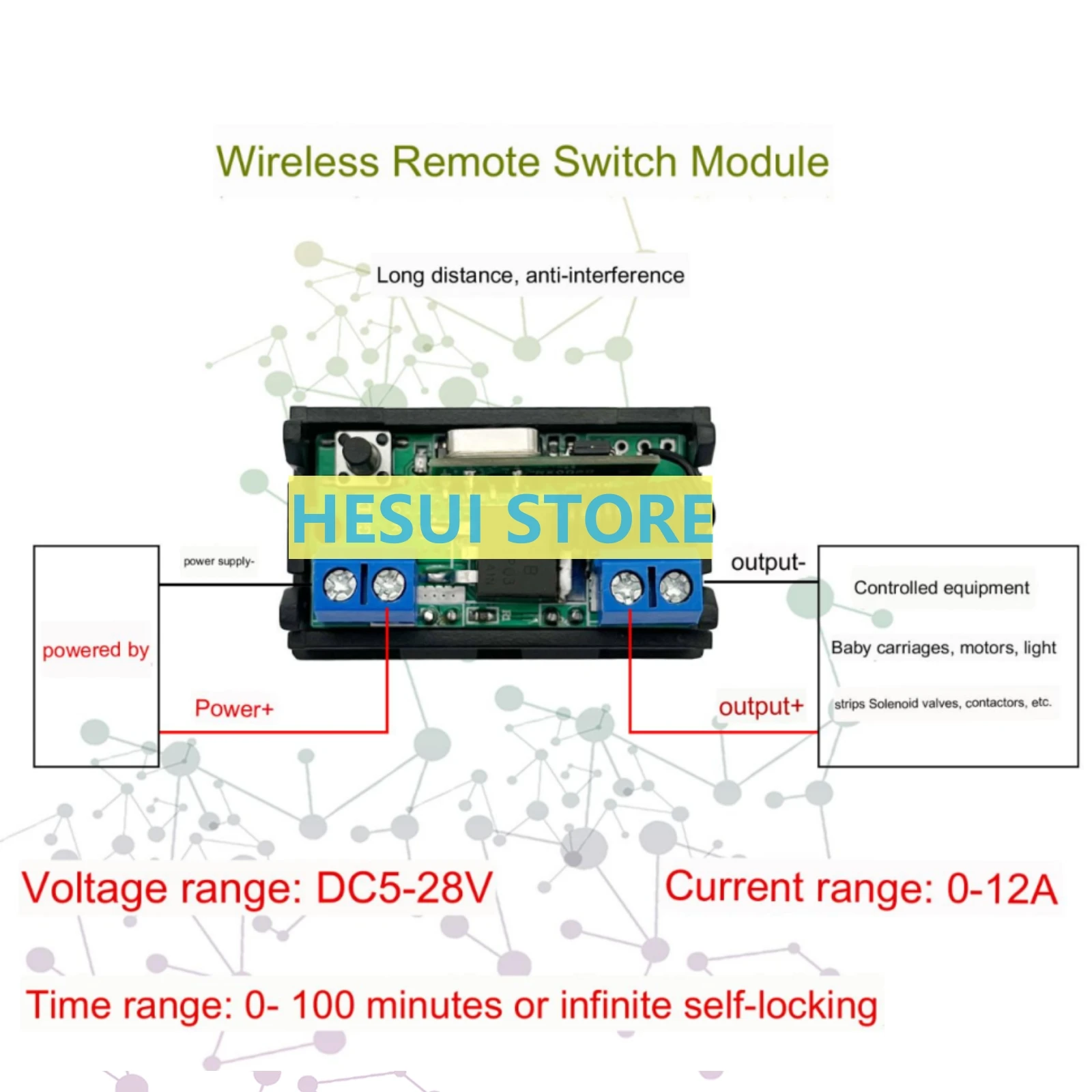Wireless remote control Timing Timer Intelligent delay switch relay Module,Water pump,LED rope light,Children's car Timer Module